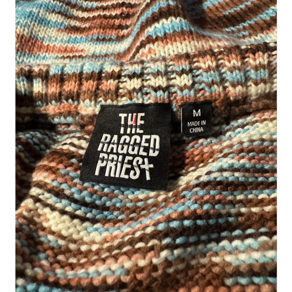 The Ragged Priest Striped Sweater Knit Tube Skirt Size M Brown Blue NWOT Y2K - Picture 4 of 5